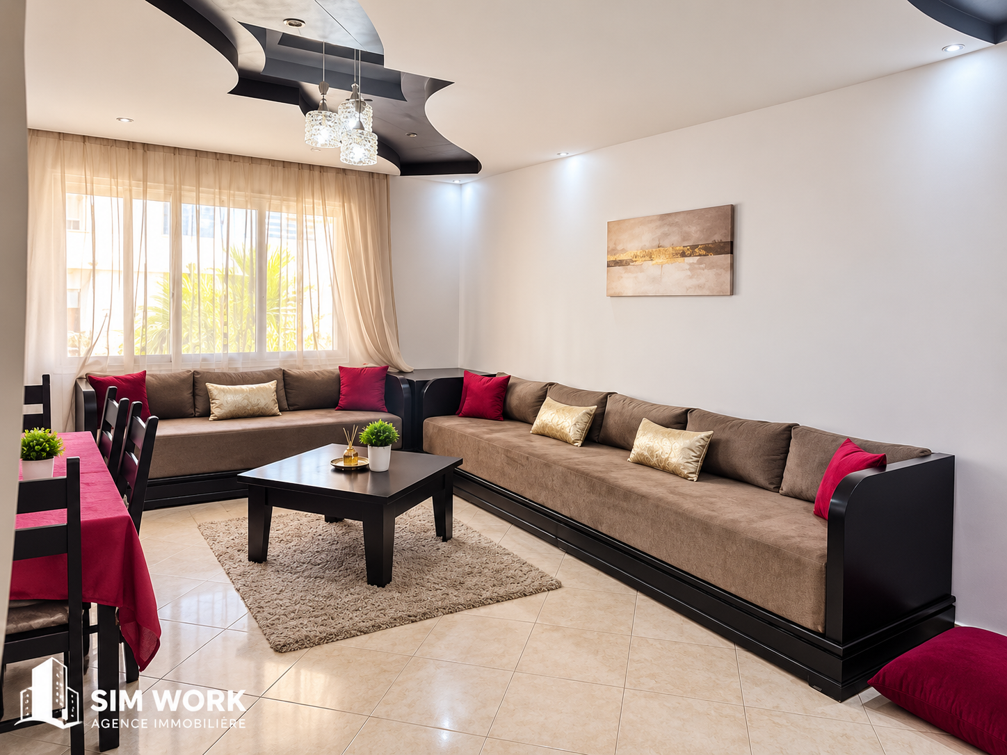Appartement meublé 3 chambres à louer – Lotinord, Tanger | À côté de Marjane