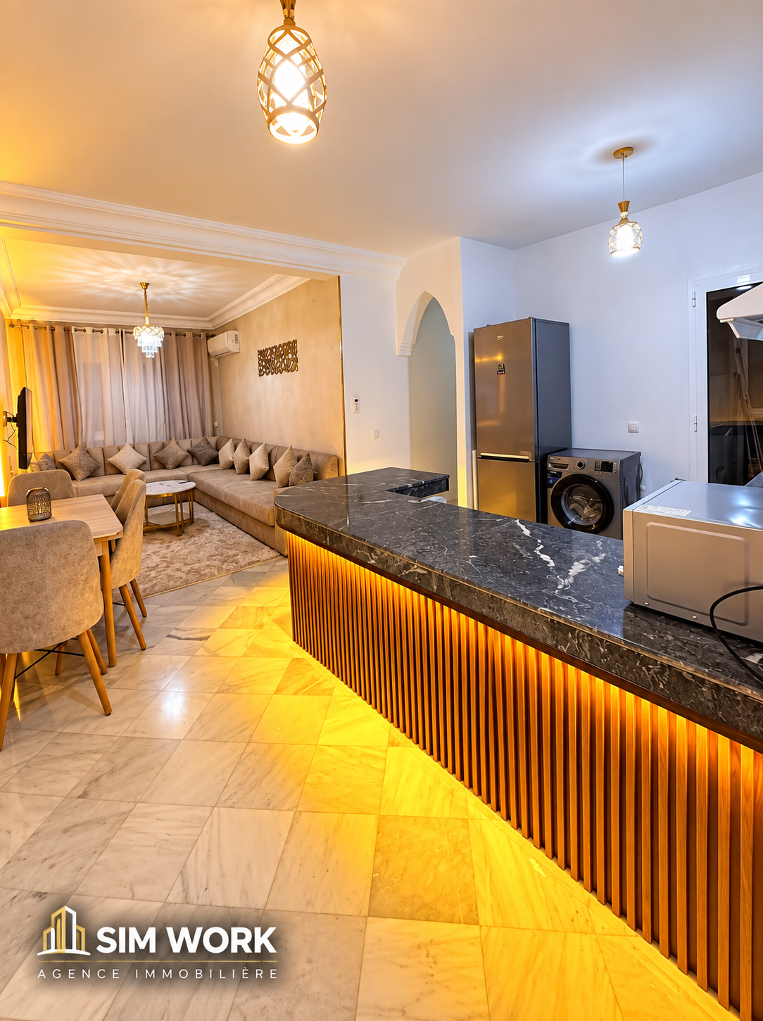 Appartement meublé 2 chambres à louer – Nouvelle Ville Ibn Batouta, Tanger | Résidence avec piscine