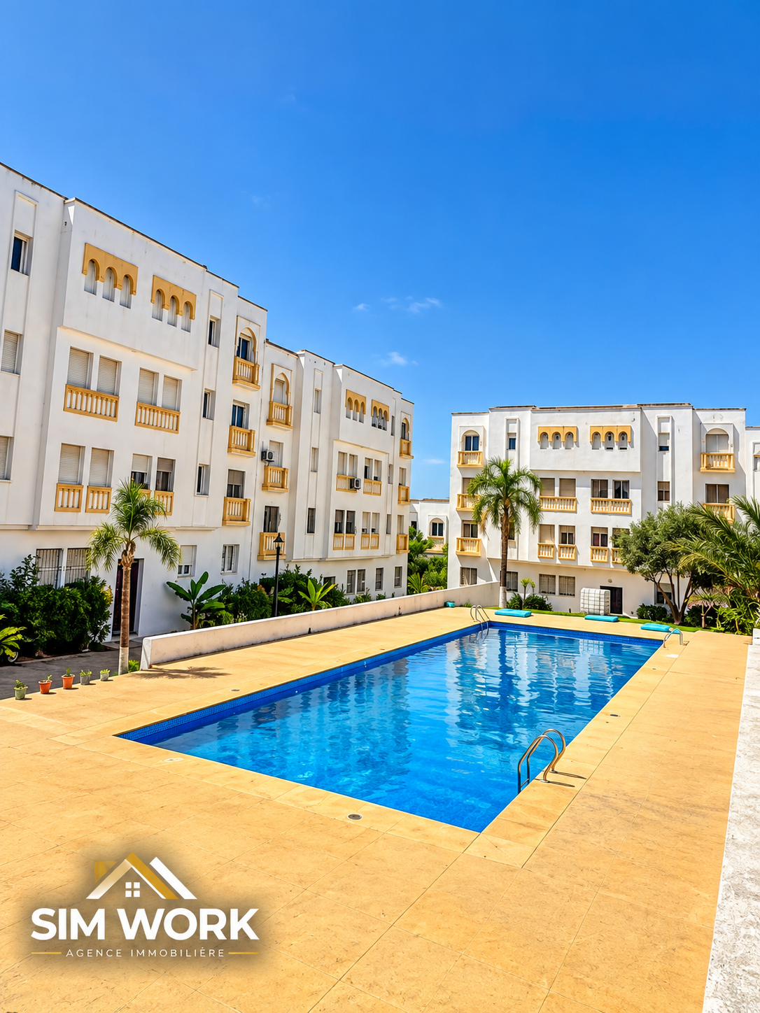 Appartement meublé 2 chambres à louer – Nouvelle Ville Ibn Batouta, Tanger | Résidence avec piscine